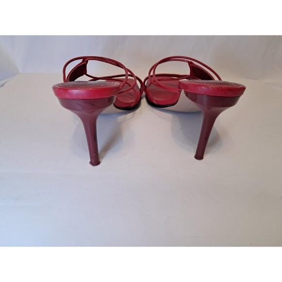 Zara Red Open Toe Strappy 3.5" Stiletto Heeled Sandals Size 40 EU/9-9.5 US - Picture 5 of 9